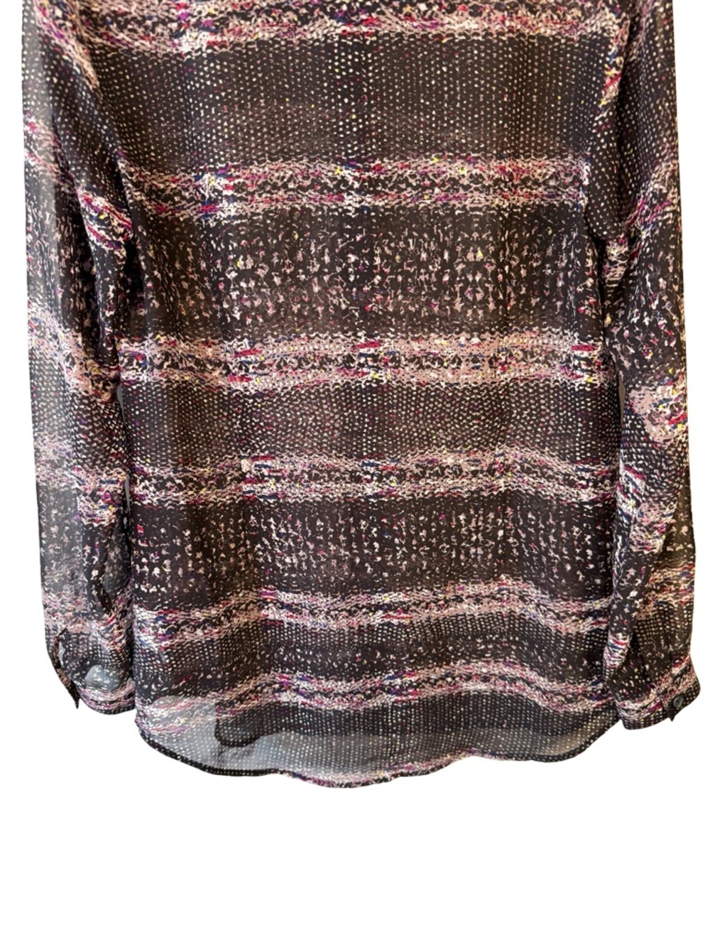 CAbi Sheer Blouse with Pink, Blue & White Speckle Print Size S Lightweight - Picture 14 of 14